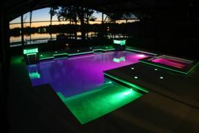 pool led lighting fiber lights light pools swimming optics optic intheswim water system backyard go area purple