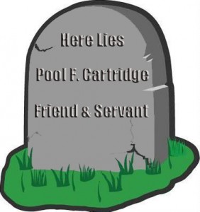 gravestone for Pool F. Cartridge