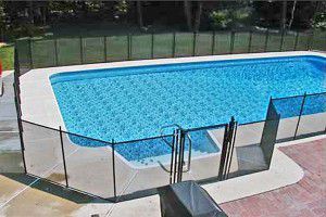 black mesh fence around vinyl pool