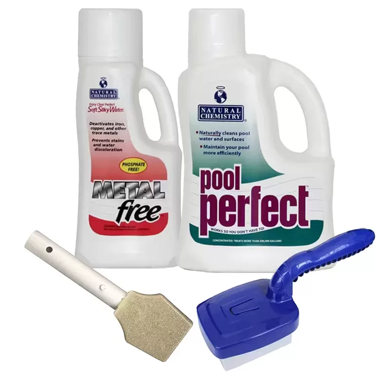 Products for removing plaster pool stains
