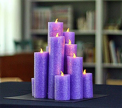 Pool Noodle Candles with LED lights,  from shinyflowersmodel.com