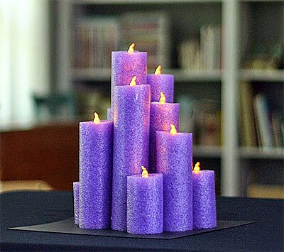 Pool Noodle Candles with LED lights, from shinyflowersmodel.com