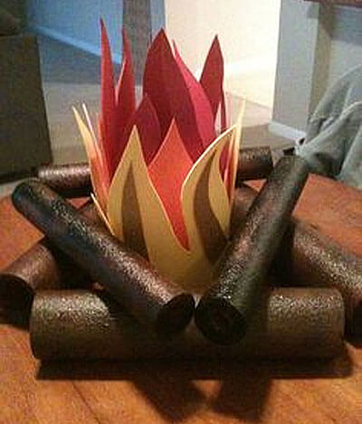 Pool Noodle Campfire from Crafty-Crafty, via Pinterest