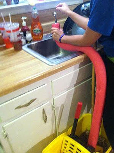 Pool Noodle Faucet Extension by Christine Tang via pinterest