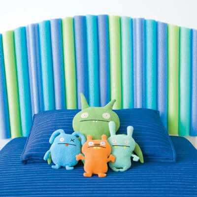 Headboard for kid's bed, from FamilyFun, now Spoonful.com.