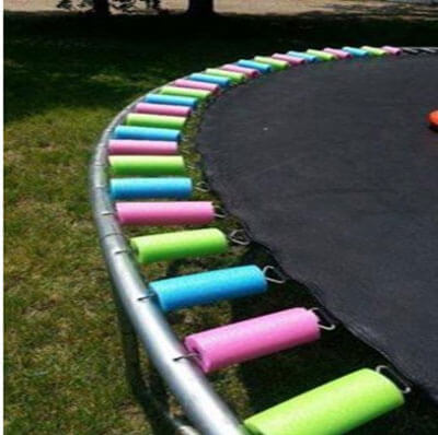 Trampoline Spring Protectors, from SoSickWithIt.com on their page of simple ideas that are borderline genius!