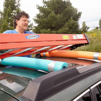 Pool Noodle Car Rack Protectors from The Family Handyman
