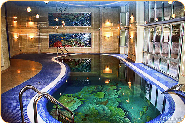 indoor pool all tile design by Aqualand Group