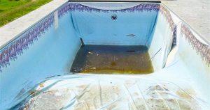 bleached pool liner