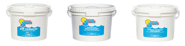 In The Swim Pool Water Balancing Chemicals like pH Reducer, Alkalinity Increaser and Calcium Hardness Increaser