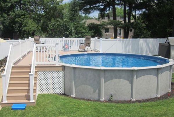 Above Ground Pool Deck Designs, How To Build Small Deck For Above Ground Pool