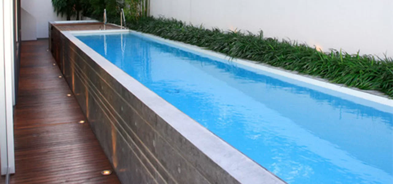 raised pool with concrete