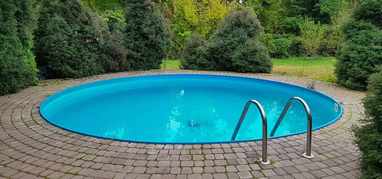 round pool with forest view