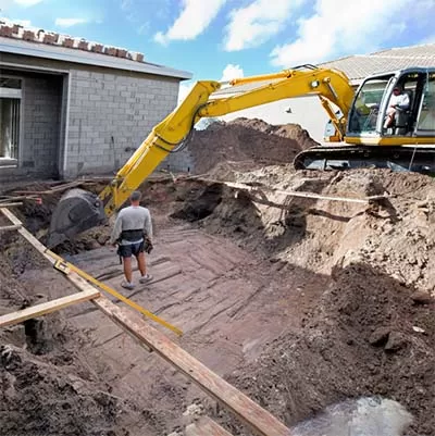 pool planning backyard excavation