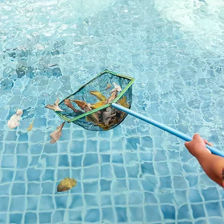 remove debris to keep pool clean when dealing with damaged equipment